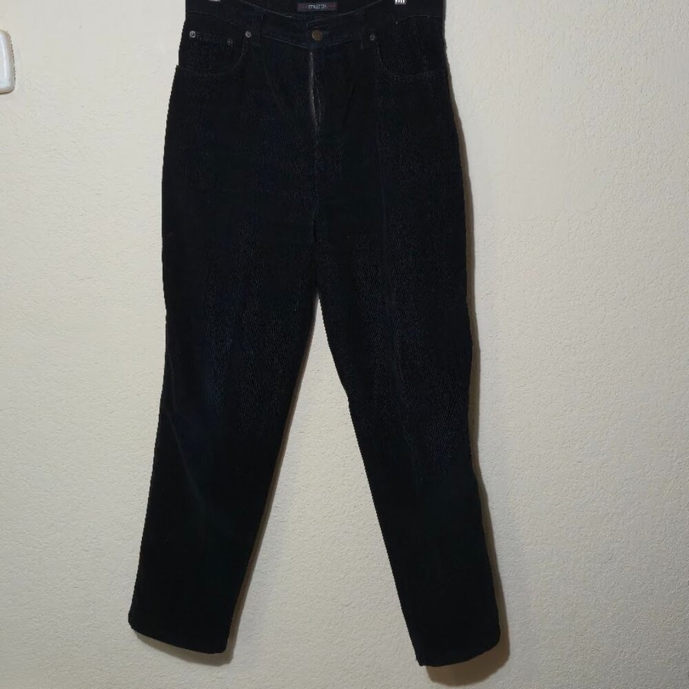 Vintage Bill Blass Black Stretch Corduroy Pants - Size 10